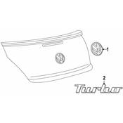VW Hatch Emblem - Genuine VW 5C5853675D739