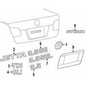 VW Deck Lid Emblem - Genuine VW 5C6853630DLIP