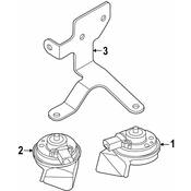 Volkswagen Horn Bracket - Genuine VW 5F0951182J