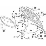 Volkswagen Hood Lift Support - Genuine VW 5G0823359A