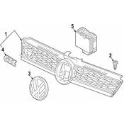 Volkswagen Grille Emblem - Genuine VW 5G0853679AGKRR
