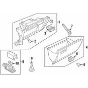 Volkswagen Glove Box Door - Genuine VW 5G1857114H82V