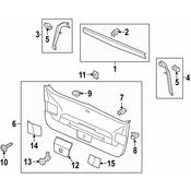 Volkswagen Liftgate Trim - Genuine VW 5G6867714C82V