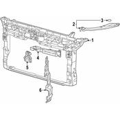Volkswagen Radiator Support Panel Brace - Genuine VW 5H0806929A