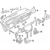 Volkswagen Instrument Panel Crossmember Bracket - Genuine VW 5H1858693