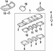VW Overhead Console Upper (Tiguan) - Genuine VW Audi 5M0868403F95T