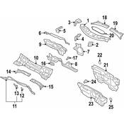 VW Cowl Support - Genuine VW 5N0805812