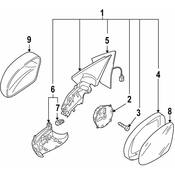 Volkswagen Door Mirror - Genuine VW 5N1857507R9B9