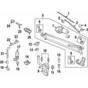 VW Windshield Wiper Linkage - Genuine VW 5N1955023B