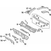 Volkswagen Cowl Crossmember - Genuine VW 5NB802483