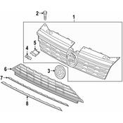 Volkswagen Grille Molding - Genuine VW 5NN853101BGRU