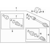 Audi CV Joint Kit - Genuine Audi 5Q0498103C