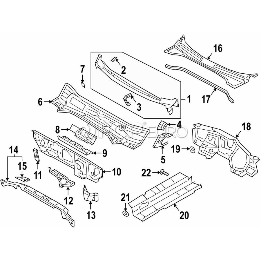 Audi VW Engine Compartment Insulation - Genuine Audi VW 5QB863353F ...