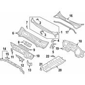 Audi VW Cowl Panel Reinforcement - Genuine Audi VW 5QN806669