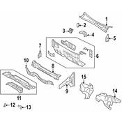 Volkswagen Cowl Grille Panel Brace - Genuine VW 7B0805457