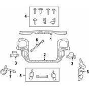 Volkswagen Radiator Support Tie Bar - Genuine VW 7B0805693B