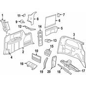 Volkswagen Body D-Pillar Trim Panel Clip - Genuine VW 7B0867299ES3