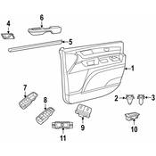 Volkswagen Door Window Switch Bezel - Genuine VW 7B0959856BDX9