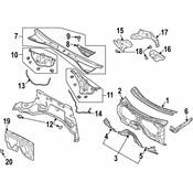 VW Firewall - Genuine VW 7L6819512F