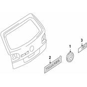 Volkswagen Hatch Emblem - Genuine VW 7L6853630AULM