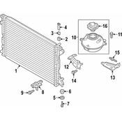 Audi Engine Coolant Reservoir Bracket - Genuine Audi 80A121232B