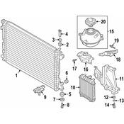 Audi Radiator Mount Bracket - Genuine Audi 80A121261P