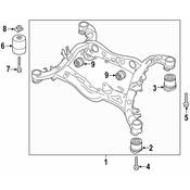 Audi Suspension Crossmember Insulator - Genuine Audi 80A505563B