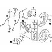 Audi Brake Hydraulic Line Bracket - Genuine Audi 8J0615134