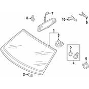 Audi Interior Rear View Mirror Cover - Genuine Audi 8R0857593AADX6