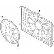 Audi Engine Cooling Fan Shroud - Genuine Audi 8W0121207