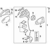 Audi Door Mirror - Genuine Audi 8W8857409F9B9