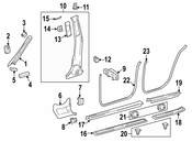Mercedes Body A-Pillar Trim Panel - Genuine Mercedes 21969002257J36