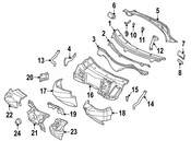 Mercedes Cowl Grille Panel - Genuine Mercedes 1708310144