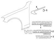 Mercedes Fender Emblem - Genuine Mercedes 2138179100
