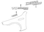 Mercedes Fender Insert Emblem - Genuine Mercedes 2908803101