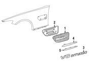 Mercedes Fender Insert Emblem - Genuine Mercedes 1908810385