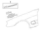 Mercedes Fender Insert Emblem - Genuine Mercedes 23069001369776