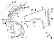 Mercedes Fender Liner Bolt - Genuine Mercedes 0019904410