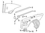 Mercedes Quarter Glass Seal - Genuine Mercedes 2156700139