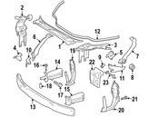 Mercedes Radiator Support Tie Bar Bracket - Genuine Mercedes 2196200331