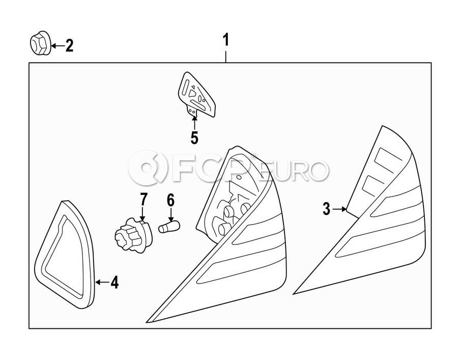 Mercedes Tail Light Lens - Genuine Mercedes 2208200666 | FCP Euro