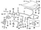 Mercedes Trunk Lid Lift Support - Genuine Mercedes 2307500136