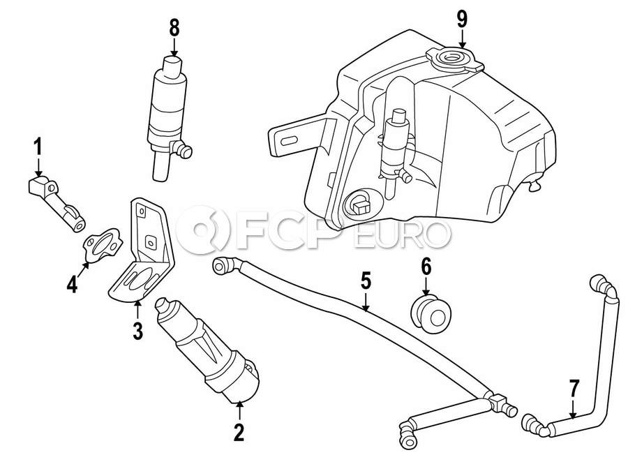Mercedes Headlight Washer Hose - Genuine Mercedes 1638601992 | FCP Euro