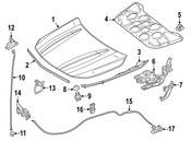 Mercedes Hood Hinge - Genuine Mercedes 1178800228