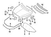 Mercedes Hood Lift Support - Genuine Mercedes 2518800129