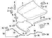Mercedes Hood Release Cable - Genuine Mercedes 205880560964
