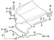 Mercedes Hood Release Cable - Genuine Mercedes 257880230464
