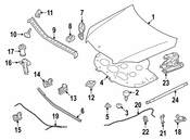 Mercedes Hood Release Cable Clip - Genuine Mercedes 0019953577
