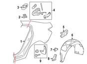 Saab Quarter Panel Splash Shield Bracket - Genuine Saab 12846059