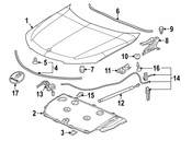 Saab Hood Lift Support - Genuine Saab 12848063